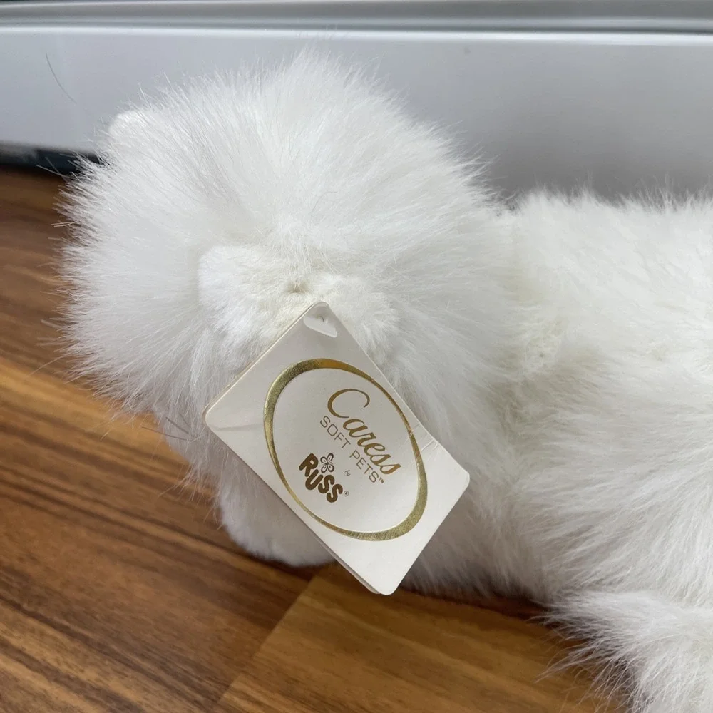 Russ Caress Soft Pets Nikki White‎ Persian Kitty Fluffy Realistic Cat Plush